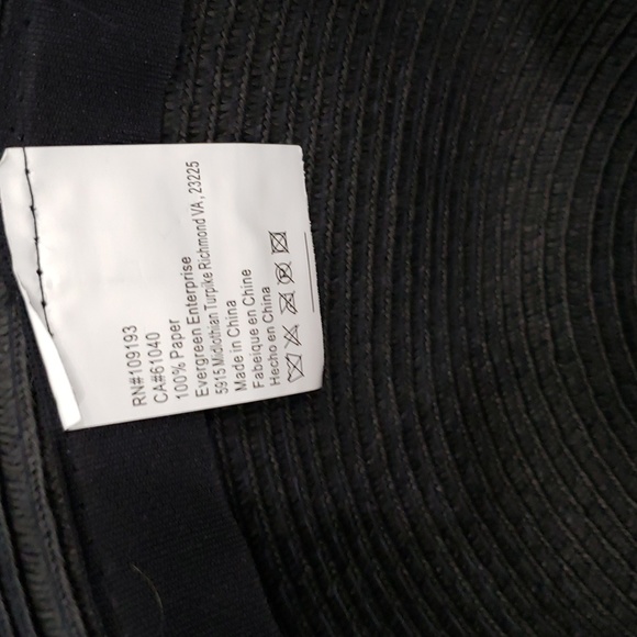 Black Wide Brim Embroidered Hat - Picture 4 of 5